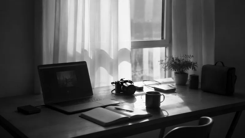 窗光中的摄影场景